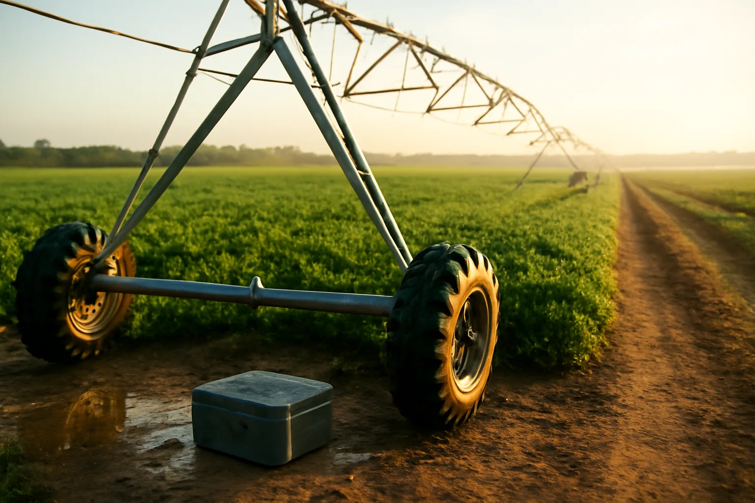 Center pivot repair stop on an Alabama farm field